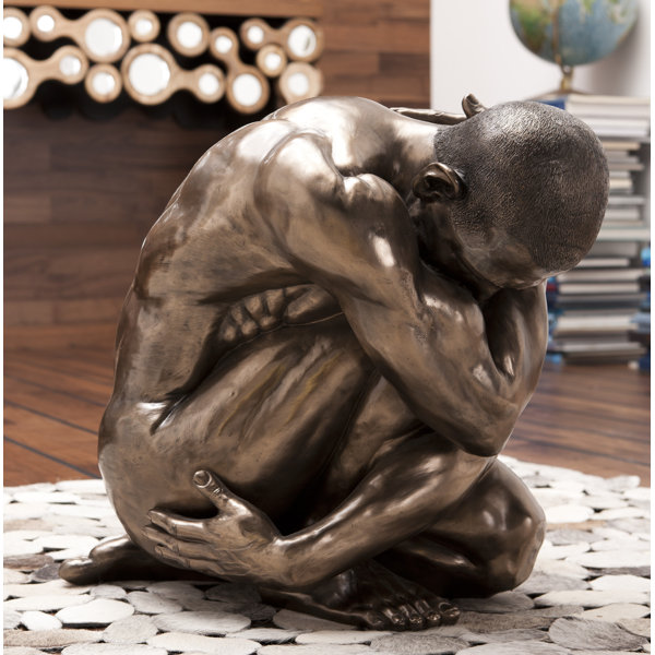 KARE Design Deco Figurine Nude Man Hug Bronze 54cm Wayfair Ie